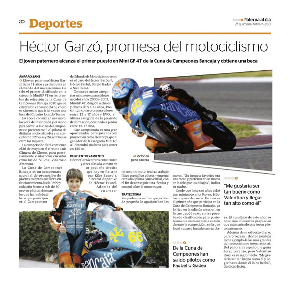 Héctor Garzó promesa del Motociclismo